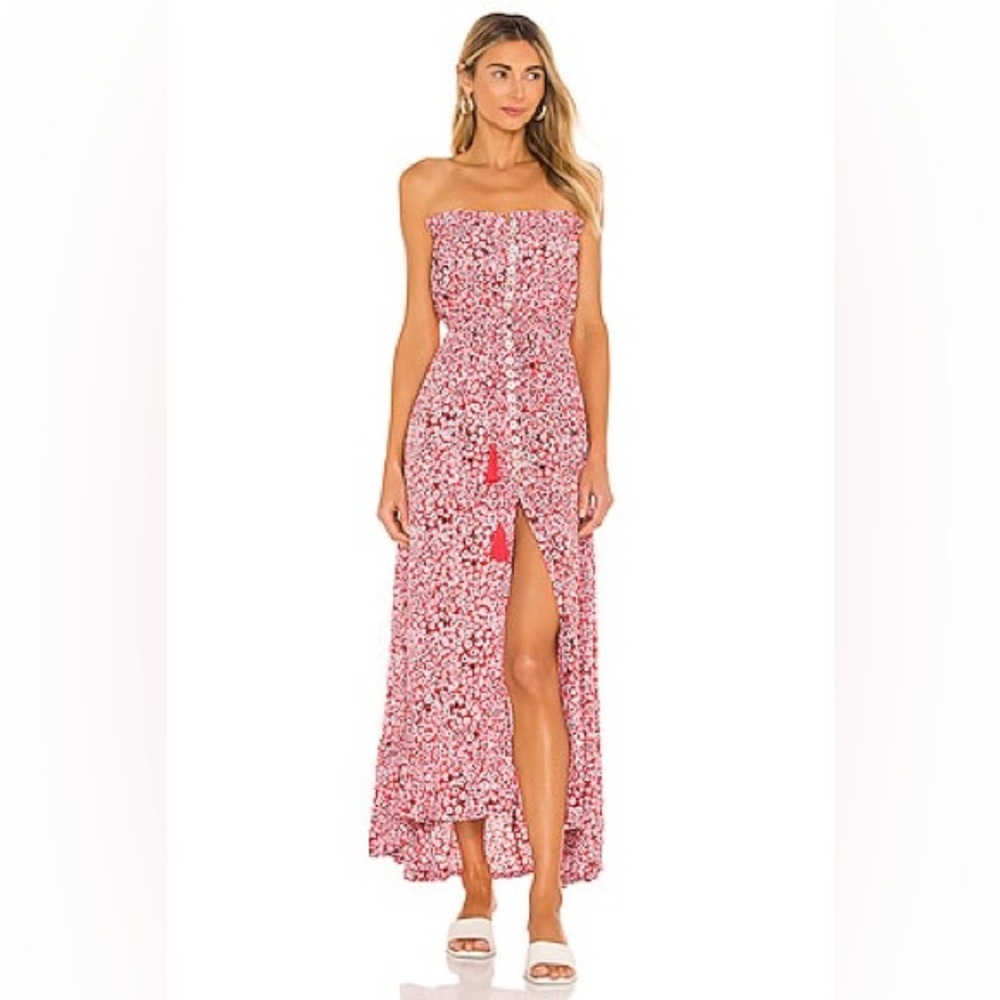 Tiare Hawaii Ryden Maxi Dress in Floral Dot Red size S/M